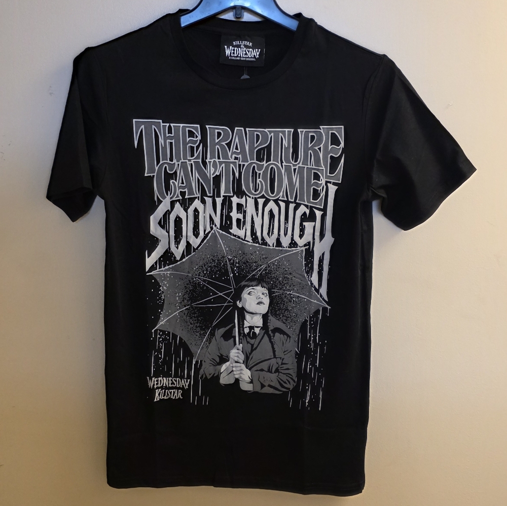 NWT Killstar Wednesday Addams Tshirt The Rapture Cant Come Soon Enough Dz Small